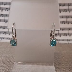 Sterling Silver Aquamarine Pierced Earrings